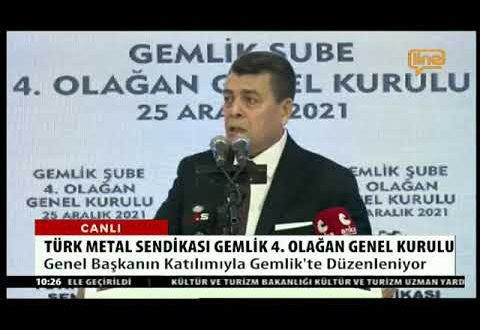 Türk Metal Sendikası Gemlik 4. Olağan Genel Kurulu Genel Başkanın Katılımıyla Gemlik'te Düzenleniyor