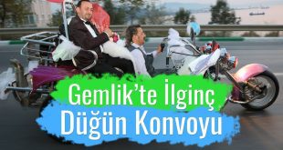 Gemlik'te İlginç Düğün Konvoyu