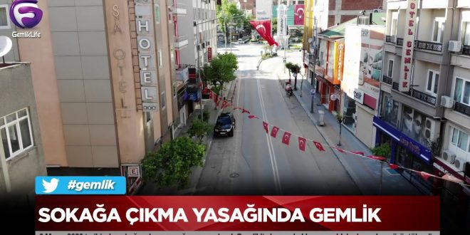 Gemlik'te boş sokaklar havadan görüntülendi