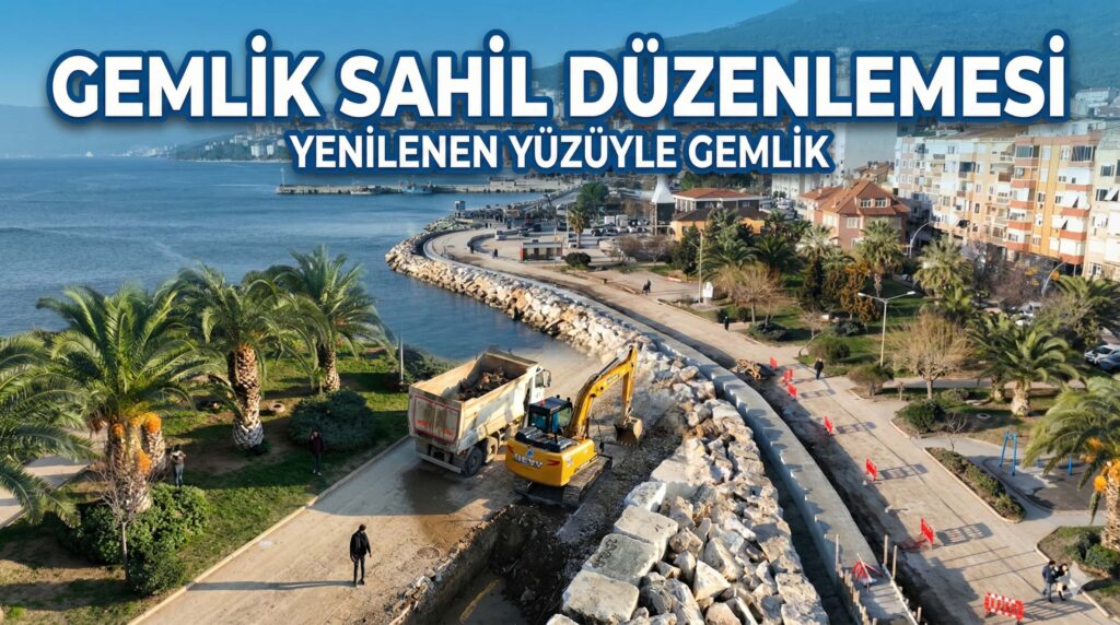 Gemlik Sahil Düzenlemelerinde Devam Eden Çalışmalar
