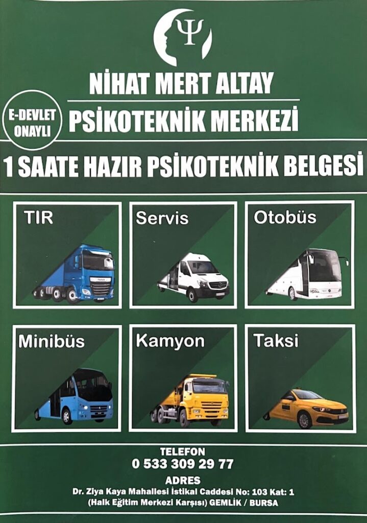 GEMLİK NİHAT MERT ALTAY PSİKOTEKNİK DEĞERLENDİRME MERKEZİ – Gemlik