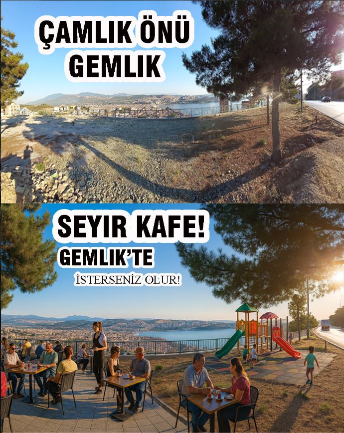 📍 Çamlık Önü’nde “Seyir Kafe” Fikri Gündemde: Gemlik’e Yeni Bir Yaşam Alanı mı Doğuyor? 1 SEYİR KAFE – GEMLİK’TE YAŞAM ALANINA DÖNÜŞECEK EŞSİZ BİR NOKTA!